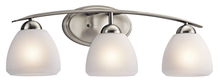 Kichler 45119NI - The Calleigh 26 inch 3 light vanity light with etched glass Brushed Nickel