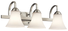 Kichler 45513NI - Keiran 22" 3 Light Vanity Light with Satin Etched White Glass in Brushed Nickel