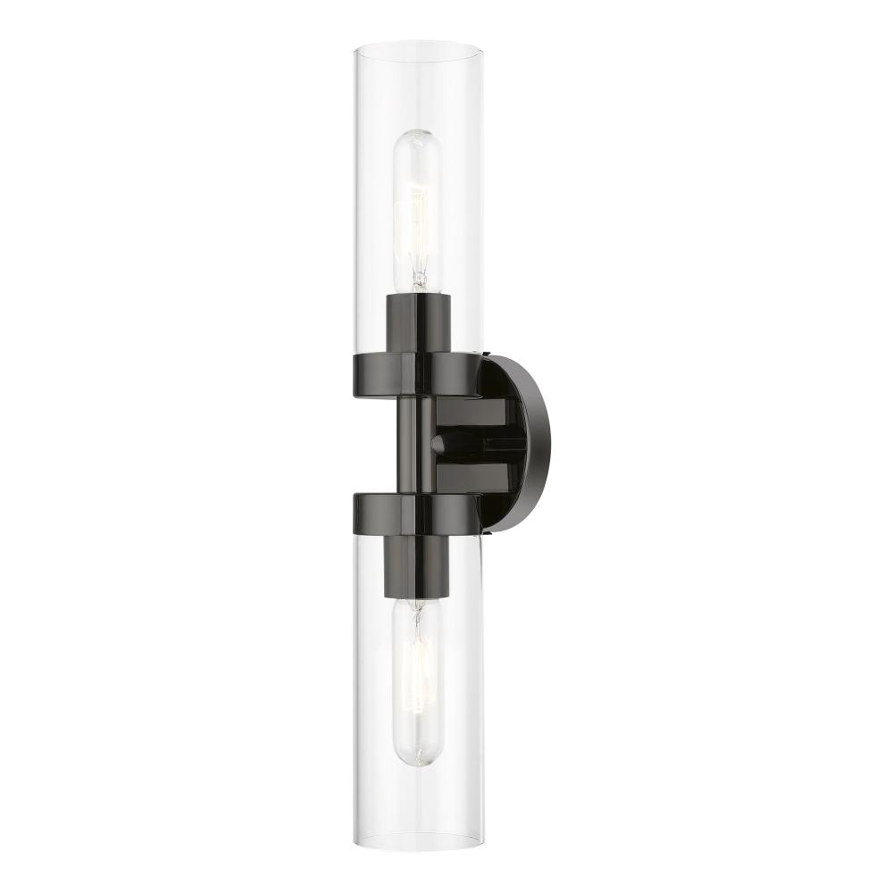 2 Light Black Chrome ADA Vanity Sconce