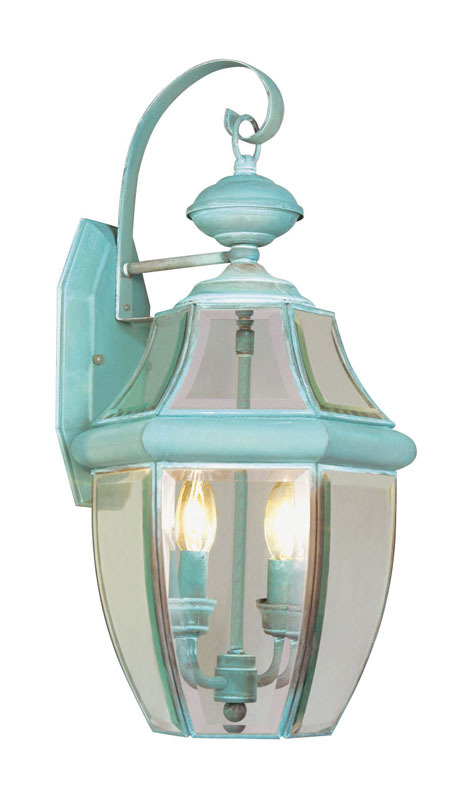 2 Light Verdigris Outdoor Wall Lantern