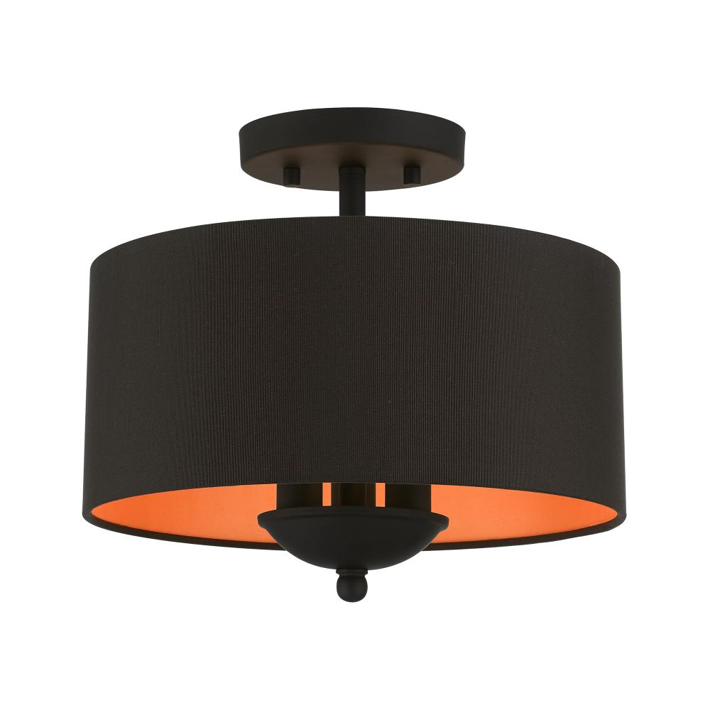 3 Light Black Semi-Flush Mount