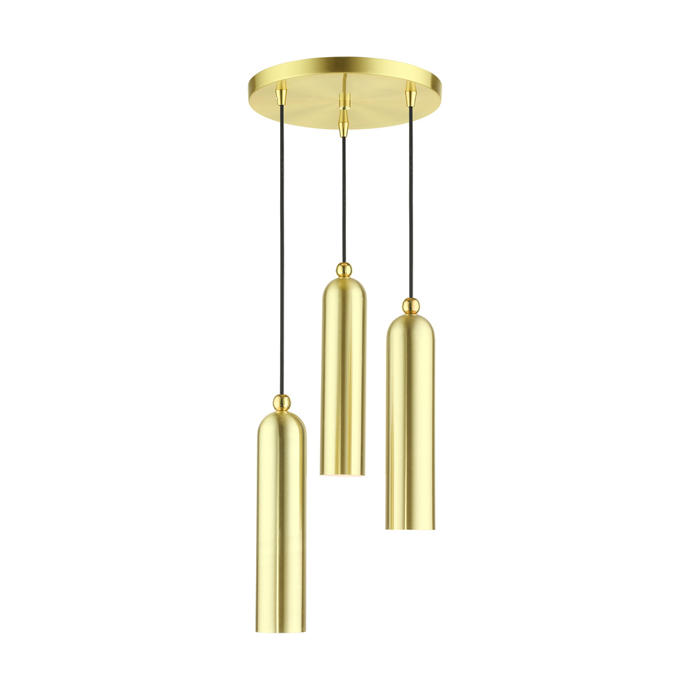 3 Lt Satin Brass  Pendant