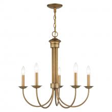 Livex Lighting 42685-48 - 5 Light Antique Gold Leaf Chandelier