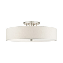 Livex Lighting 45848-91 - 6 Lt Brushed Nickel Semi Flush