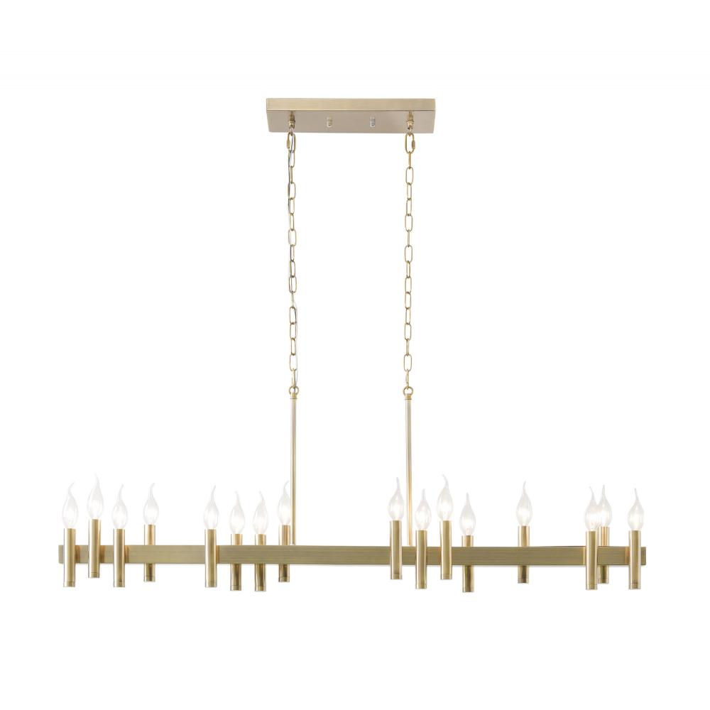 Collette 16-Lt Linear Pendant - Antique Brass