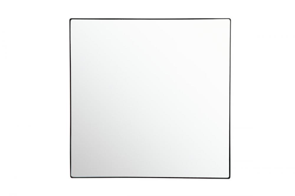 Kye 40x40 Rounded Square Wall Mirror - Black
