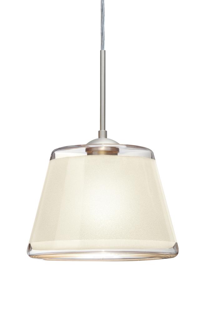 Besa Pendant Pica 9 Satin Nickel White Sand 1x9W LED