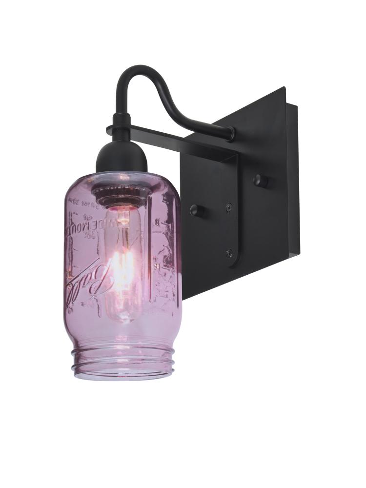 Besa Milo 4 Wall, Purple, Black Finish, 1x60W Medium Base