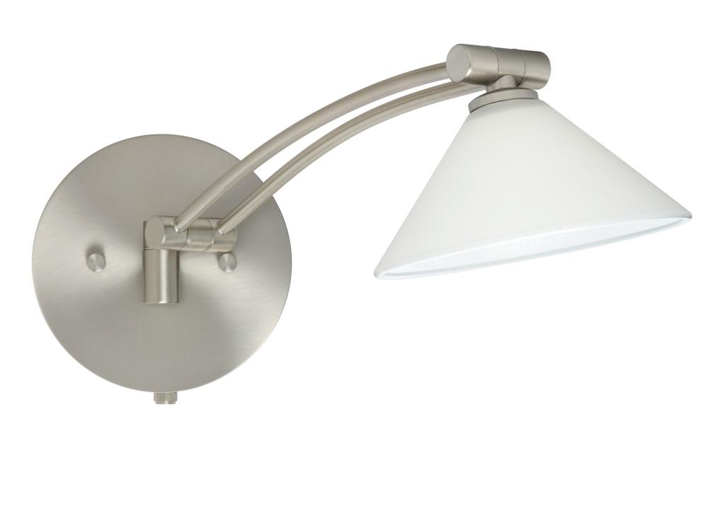 Besa Wall Kona Satin Nickel White 1x50W Halogen Gy6.35