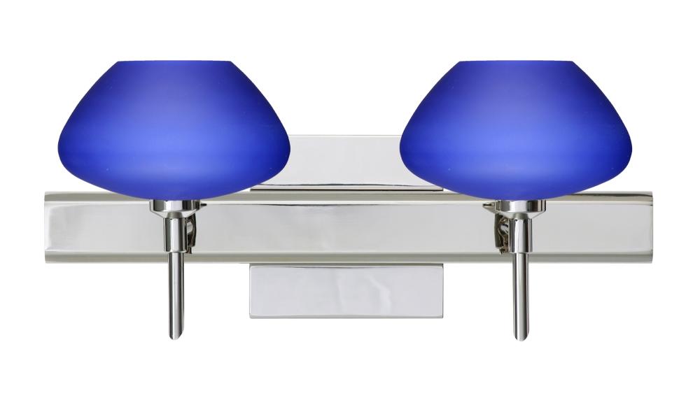 Besa Wall With SQ Canopy Peri Chrome Blue Matte 2x5W LED