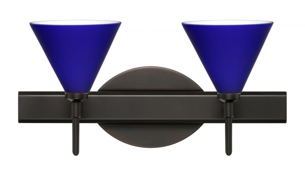 Besa Wall Kani Bronze Cobalt Blue Matte 2x5W LED