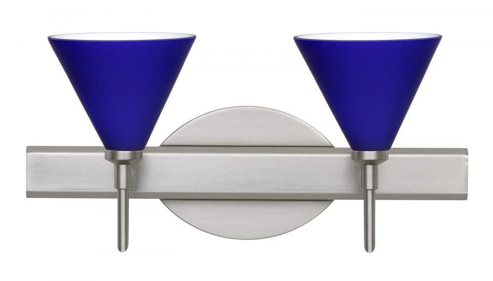 Besa Wall Kani Satin Nickel Cobalt Blue Matte 2x5W LED