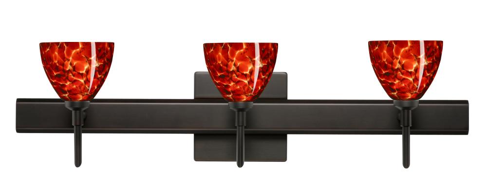 Besa Divi Wall With SQ Canopy 3SW Garnet Bronze 3x5W LED