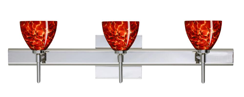 Besa Divi Wall With SQ Canopy 3SW Garnet Chrome 3x5W LED