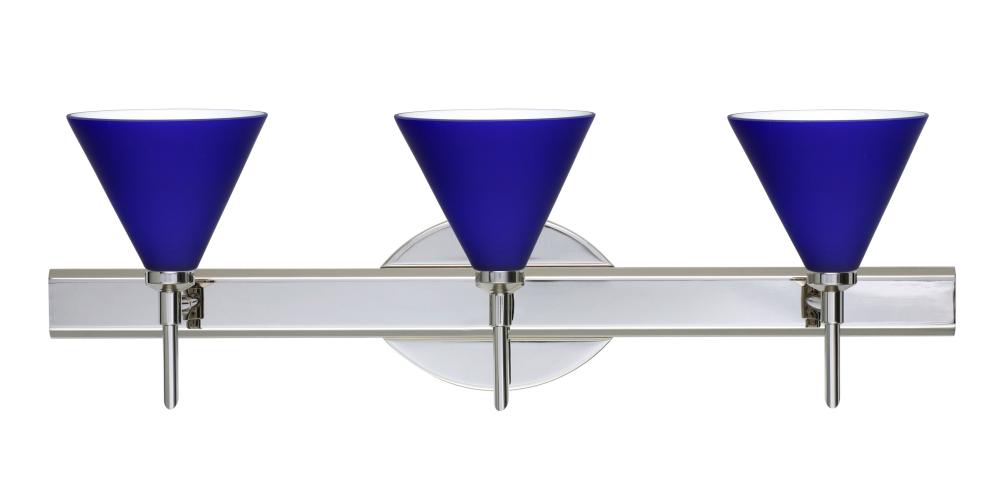 Besa Wall Kani Chrome Cobalt Blue Matte 3x5W LED