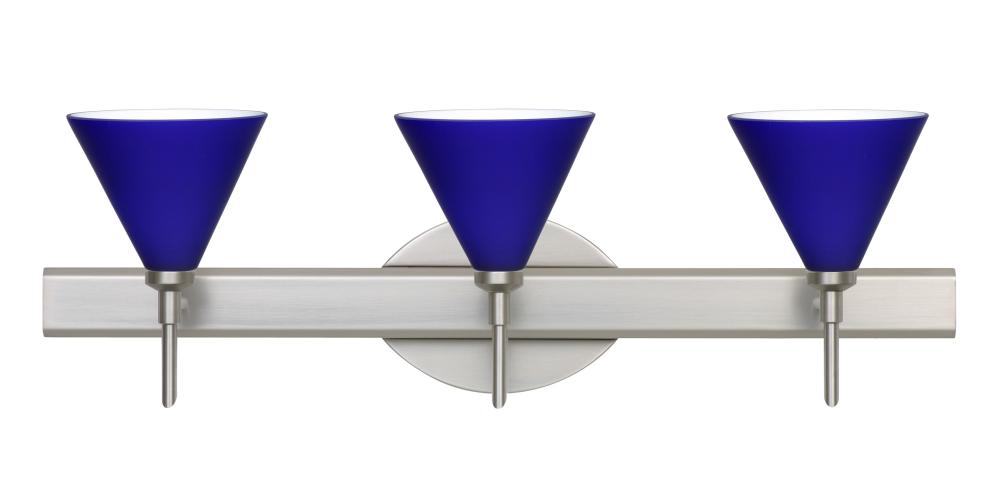 Besa Wall Kani Satin Nickel Cobalt Blue Matte 3x5W LED