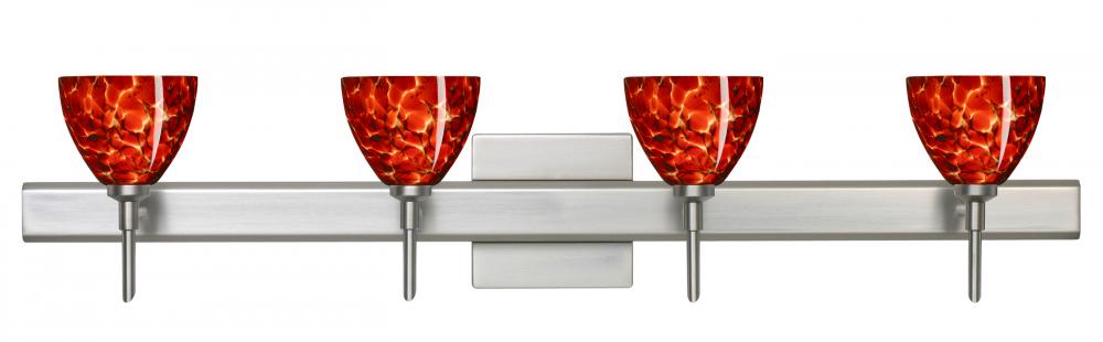 Besa Divi Wall With SQ Canopy 4SW Garnet Satin Nickel 4x5W LED