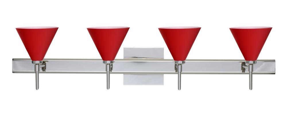 Besa Wall With SQ Canopy Kani Chrome Ruby Matte 4x5W LED