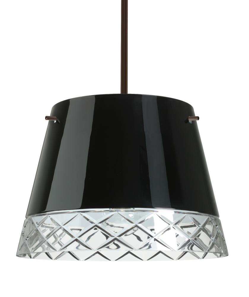 Besa Stem Pendant Amelia 15 Bronze Black/Hand-Cut 3x100W A19