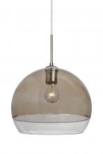 Besa Lighting 1JC-ALLY12SM-SN - Besa, Ally 12 Cord Pendant, Smoke/Clear, Satin Nickel Finish, 1x60W Medium Base