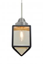 Besa Lighting 1JT-BRAVOBK-SN - Besa, Bravo Cord Pendant, Black/Gold Bubble, Satin Nickel Finish, 1x60W Medium Base