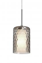 Besa Lighting 1JT-ESASM-LED-SN - Besa, Esa Cord Pendant, Smoke, Satin Nickel Finish, 1x5W LED