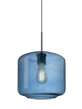 Besa Lighting 1JC-NILES10BL-EDIL-BR - Besa Niles 10 Pendant, Blue Bubble, Bronze Finish, 1x4W LED Filament