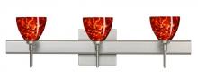 Besa Lighting 3SW-185841-LED-SN-SQ - Besa Divi Wall With SQ Canopy 3SW Garnet Satin Nickel 3x5W LED