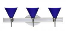 Besa Lighting 3SW-5121CM-LED-CR - Besa Wall Kani Chrome Cobalt Blue Matte 3x5W LED