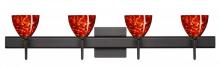 Besa Lighting 4SW-185841-LED-BR-SQ - Besa Divi Wall With SQ Canopy 4SW Garnet Bronze 4x5W LED