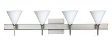 Besa Lighting 4SW-512107-LED-SN-SQ - Besa Wall With SQ Canopy Kani Satin Nickel Opal Matte 4x5W LED