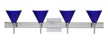 Besa Lighting 4SW-5121CM-LED-CR-SQ - Besa Wall With SQ Canopy Kani Chrome Cobalt Blue Matte 4x5W LED