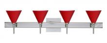 Besa Lighting 4SW-5121RM-LED-CR-SQ - Besa Wall With SQ Canopy Kani Chrome Ruby Matte 4x5W LED