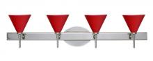 Besa Lighting 4SW-5121RM-LED-CR - Besa Wall Kani Chrome Ruby Matte 4x5W LED