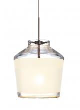 Besa Lighting XP-PIC6WH-BR - Besa Pendant Pica 6 Bronze White Sand 1x50W Halogen