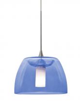 Besa Lighting X-SPURBL-LED-SN - Besa Spur Cord Pendant For Multiport Canopy, Blue, Satin Nickel Finish, 1x3W LED