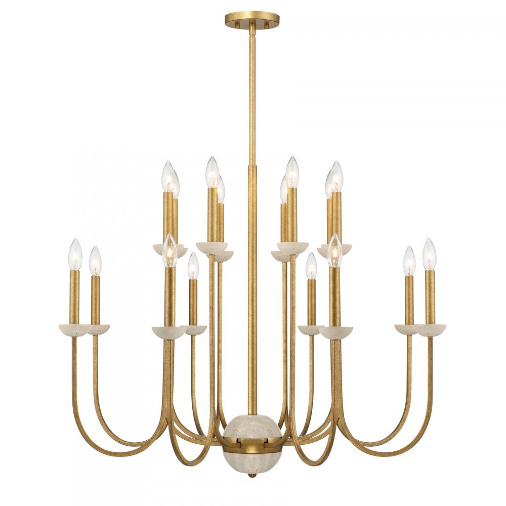 Oakhurst 16-Light Chandelier in Antique Gold