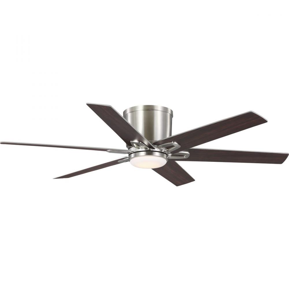 Bexar Collection 54 in. Six Blade Modern Farmhouse Ceiling Fan with Integrated LED Light