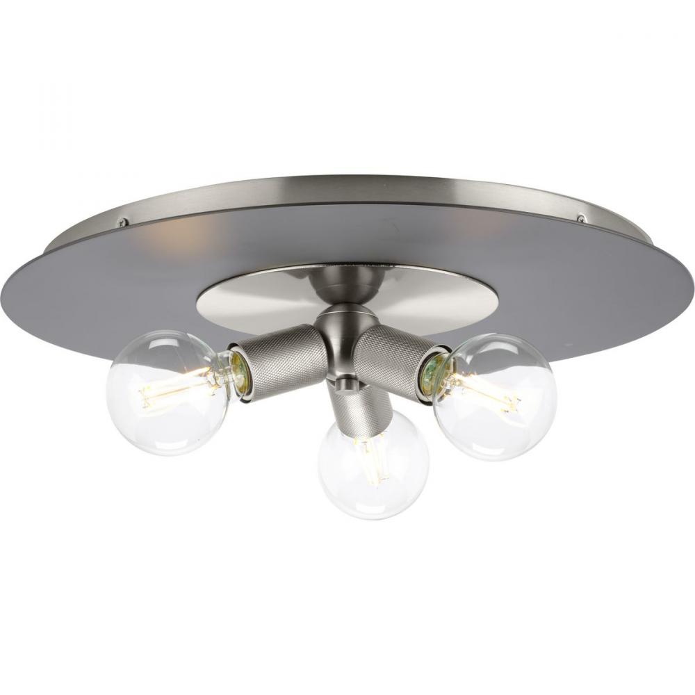 Trimble Collection Three-Light Brushed Nickel 18" Flush Mount