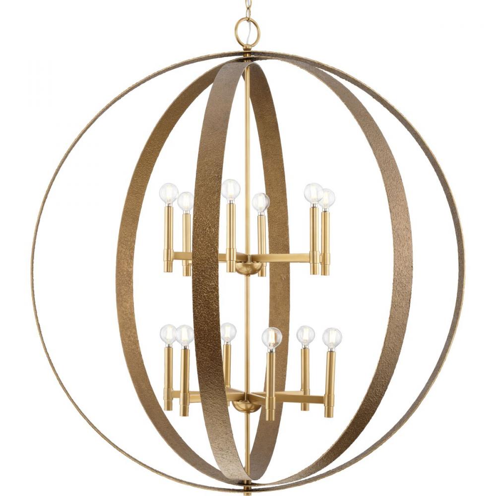 Allegheny Collection Twelve-Light Soft Gold Rustic Modern Pendant