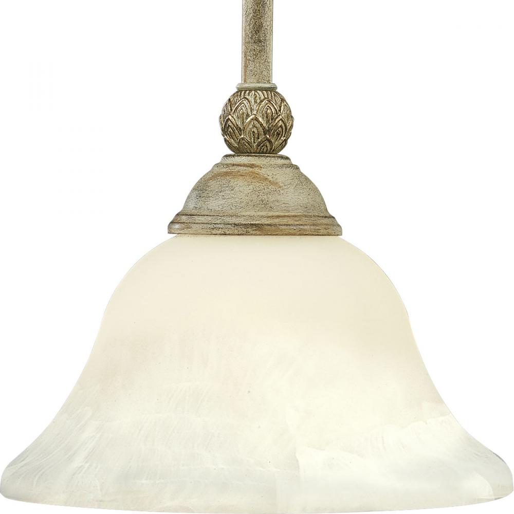 One Light Seabrook Antique Alabaster Glass Down Pendant