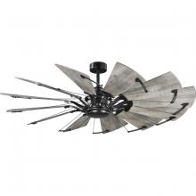 Progress P250000-31M - Springer Collection 60-Inch 12-Blade Matte Black DC Motor Farmhouse Windmill Ceiling Fan