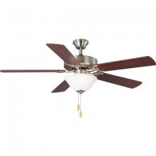 Progress P2599-09 - AirPro Collection 52" Five-Blade Ceiling fan with White Etched Light Kit