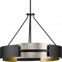 Progress P500330-31M - Lowery Collection Five-Light Matte Black Industrial Luxe Semi-Flush Convertible or Hanging Pendant L