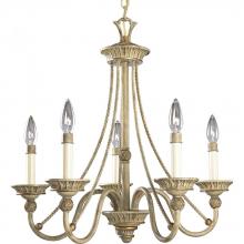 Progress P4120-42 - Five Light Seabrook Ivory Finish Candle Sleeves Glass Up Chandelier