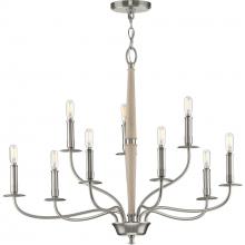 Progress P400200-009 - Durrell Collection Nine-Light Brushed Nickel Coastal Chandelier Light