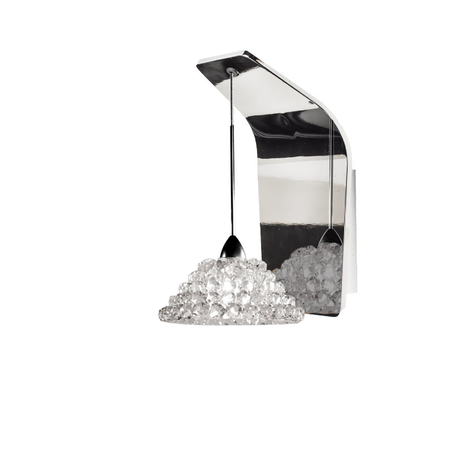 Giselle LED Pendant Wall Sconce with White Diamond Crystal in Chrome