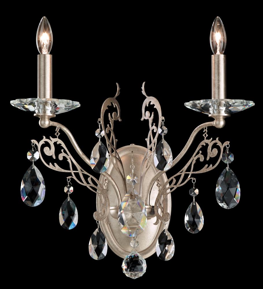 Filigrae 2 Light 120V Wall Sconce in Etruscan Gold with Clear Heritage Handcut Crystal