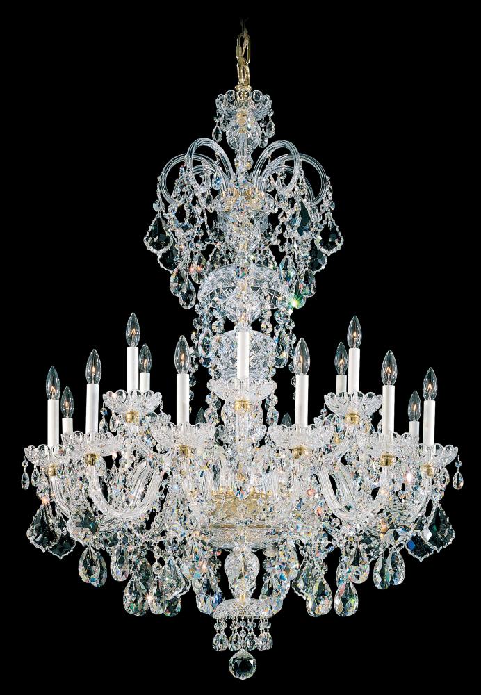 Olde World 23 Light 120V Chandelier in Aurelia with Clear Heritage Handcut Crystal