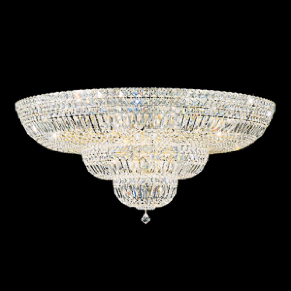 Petit Crystal Deluxe 36" 110V Close to Ceiling in Rich Auerelia Gold with Clear Heritage Cryst